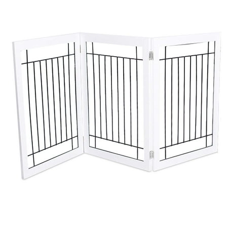 UPC: 0810004140158 | Internet s Best Traditional Wire Dog Gate – 3 Panel – 30  Tall – White