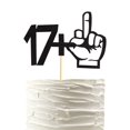 thumbnail image 1 of Dedo medio con purpurina negra con purpurina para cumpleaños número 18, de Cake Topper Arthsdite, 1 of 7