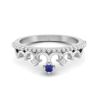 Crown Tiara Ring With Clear CZ Stones - .925 Sterling Silver Band, Sizes 4-12, Dainty Princess Ring