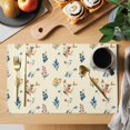 thumbnail image 2 of Watercolor Flowers Placemats Set of 12 Farmhouse Wild Floral Plants Place Mats Indoor Wipeable Table Mats Washable Cloth Dining Table Placemats for Kitchen Holiday Party Home Decor 13x19 Inch, 2 of 9
