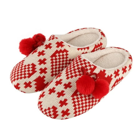 

Hemoton 1 Pair Household Xmas Slippers Warm Winter Slippers Women Home Slippers