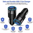 thumbnail image 5 of Usb C Car Charger,AILKIN 2.4A/PD18W Fast Charge Car Cigarette Lighter Socket Fast Charging Dual USB Car Charger Adapter,Black, 5 of 7