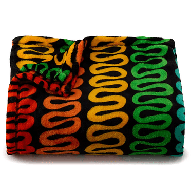 Pride Rainbow Squiggles Throw Blanket – 5 x 6 ft Ultra Soft Plush Fleece – Vibrant & Cozy