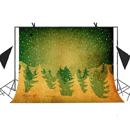 Image of GreenDecor 7x5ft Cartoon Landscape Backdrop Sky Snowy Woods Cartoon Style Picture Sky Snowy Woods Cartoon Style Picture