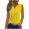 thumbnail image 2 of Wycnly Summer Saving Tank Top for Women Tank Tops Women Button up Sports Breathable Slim Henley Shirts Tunic Fashion Solid Sleeveless Shirts Ladies Sleeveless Shirt, 2 of 4