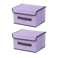 thumbnail image 7 of Hvmvliv Cotton and Linen Cloth Covered Storage Box Set of 2, Household Daily Washing Box for Clothing and Debris, Foldable with Lid & Handle Purple, 7 of 7