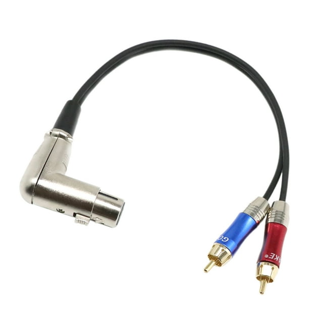 1ft 90 degree XLR a 2 Dual Estéreo Splitter Adaptador de enchufe Cable de sonido para amplificador mezcladora Micrófono Cab CUTICAT xlr hembra a rca