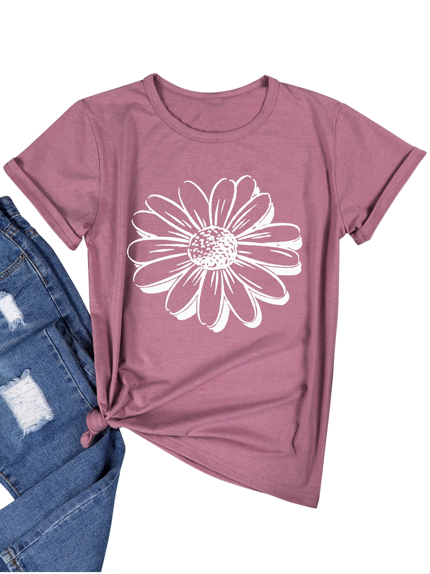 Women Flower Graphic Printed T-Shirt,XL - Walmart.com