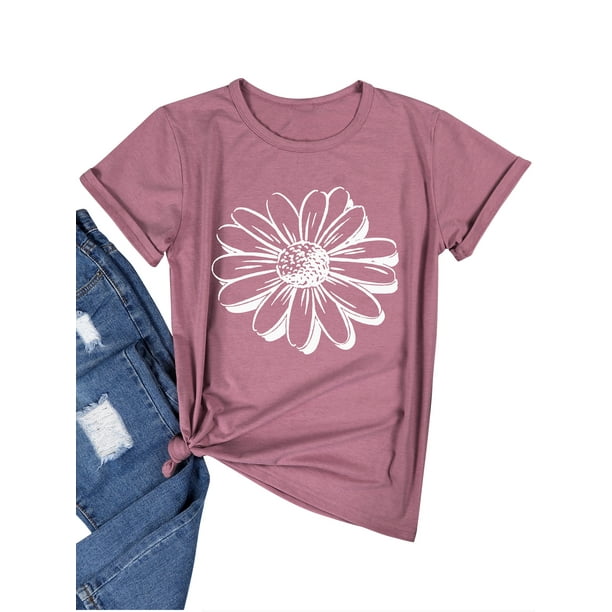 Nlife - Women Flower Graphic Printed T-Shirt - Walmart.com - Walmart.com