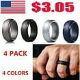 thumbnail image 2 of GKNET 4x Silicone Flexible Wedding Ring Engagement Men Women Rubber Band Sport Gym !-bronze-10-1PC, 2 of 9