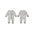 thumbnail image 2 of Newborn Baby Boy Girl Fall Winter Clothes Long Sleeve Fish Print Zipper Jumpsuit Romper Outfits 0-12M, 2 of 9