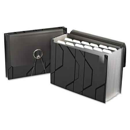 Pendaflex Sliding Cover Expanding File, 13 Pockets, 1/6 Tab, Letter, Black -PFX02327