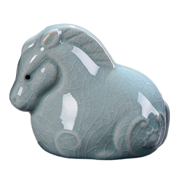 simhoa Ceramics Tea Pet Adorable Small Animal Sculpture for Tea Room Bookcase Hotel Horse
