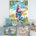 thumbnail image 2 of Portrait Beautiful Blond Model At The Beach Sunbathing 8 in x 12 in Painting Canvas Art Print, by Designart, 2 of 4