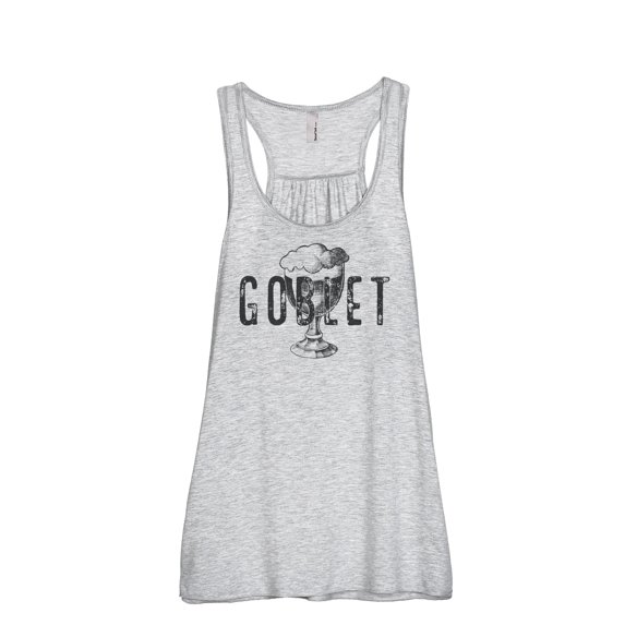 Thread Tank Goblet Glass Sketch Women's Sleeveless Flowy Racerback Tank Top Sport Grey Medium