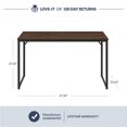 thumbnail image 6 of BELLEZE Home Office Computer Desk with Black Frame - Barton (Dark Walnut), 6 of 7