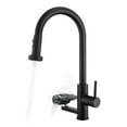 thumbnail image 3 of 3-in-1 Kitchen Faucet with Press-Type Glass Rinser, High-Arc Pull-Down Sprayer Faucet, 3 Function Spray Mode, Matte Black Finish, for Modern Kitchen Sink, 3 of 8