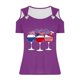 thumbnail image 4 of Tops de Hombro Frío para las Mujeres Día de la Independencia Impreso Fuera Del Hombro Blusa con Cuello en V, Fuera Del Hombro de las Mujeres, 4 of 4