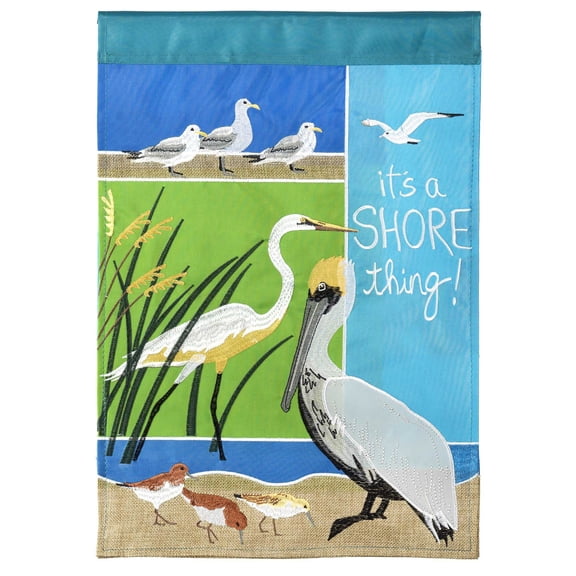 It's A Shore Thing Sea Blue 19 x 7 Large Polyester Outdoor Hanging Garden Flag
