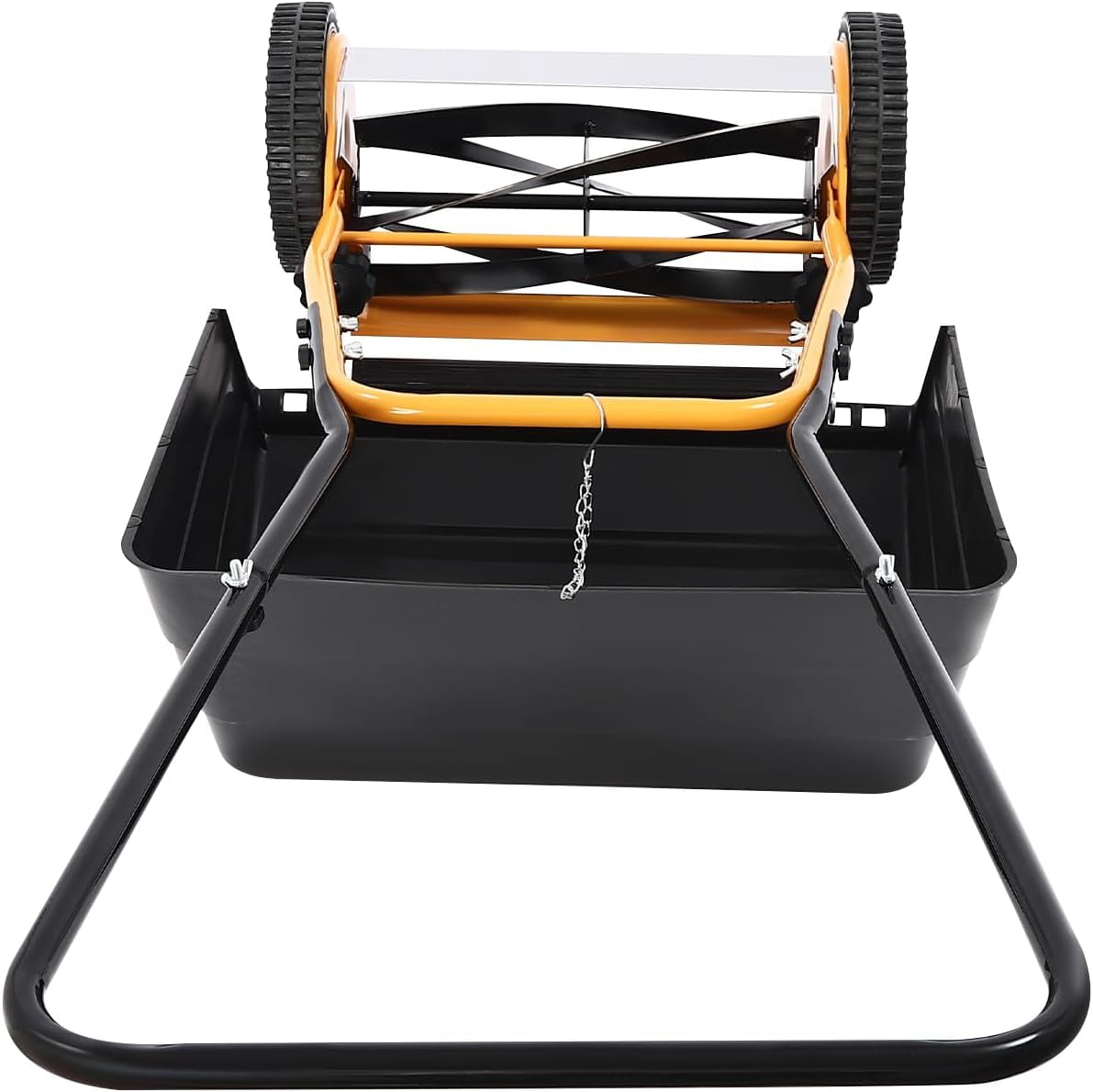 Miumaeov 14" Hand Push Mowing/Collecting Grass Lawn Mower, None Electric Wheeled Lawn Mower with Adjustable Cuttding Height and Low Noise