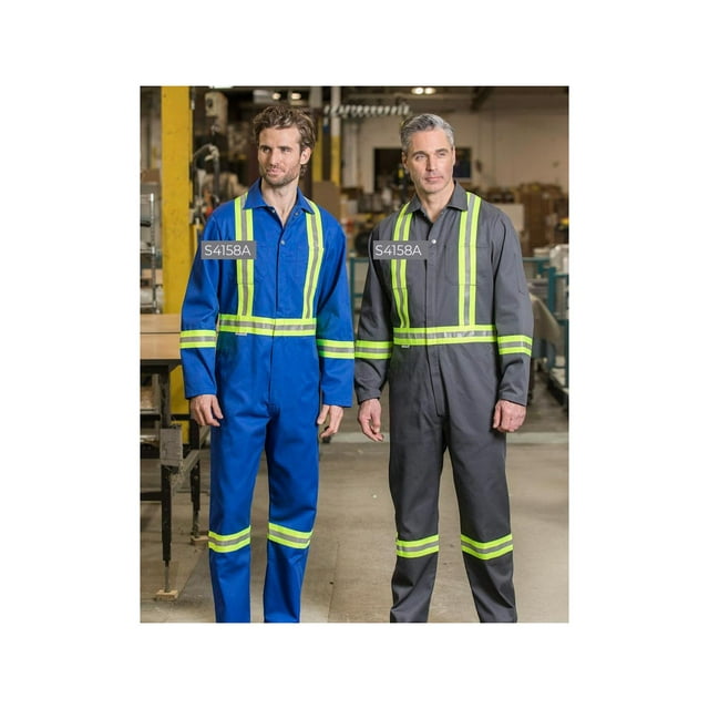 Coveralls Poly/Cotton Twill with 2” reflective Tape Concealed Two-Way Zipper, Multiple Pockets MULTICOLOR Available sizes Reg-Tall (Sold as 1's/ Pack)