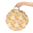 thumbnail image 2 of Flowers Round Floor Cushion with Handle, Natural Theme Beauty White Roses Pattern on Orange Background Floral Botanical Art, Pillow for Living Room & Dorms, 18" Round, Multicolor, by Ambesonne, 2 of 4