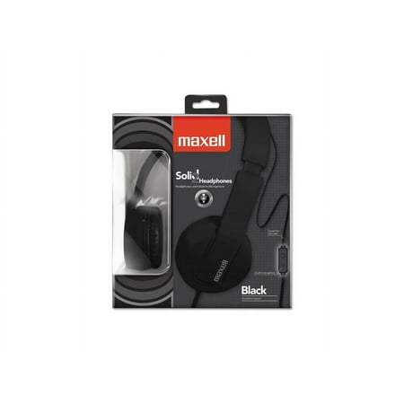 UPC: 0025215197826 | Maxell 290103 Solid 2 Headphone with Mic Tangle-Free Flat Cable 3.5 mm Aux