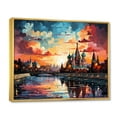 thumbnail image 2 of Designart "Moscow Popart Colorful City painting I" Moscow Floater Framed Wall Art Living Room, 2 of 7