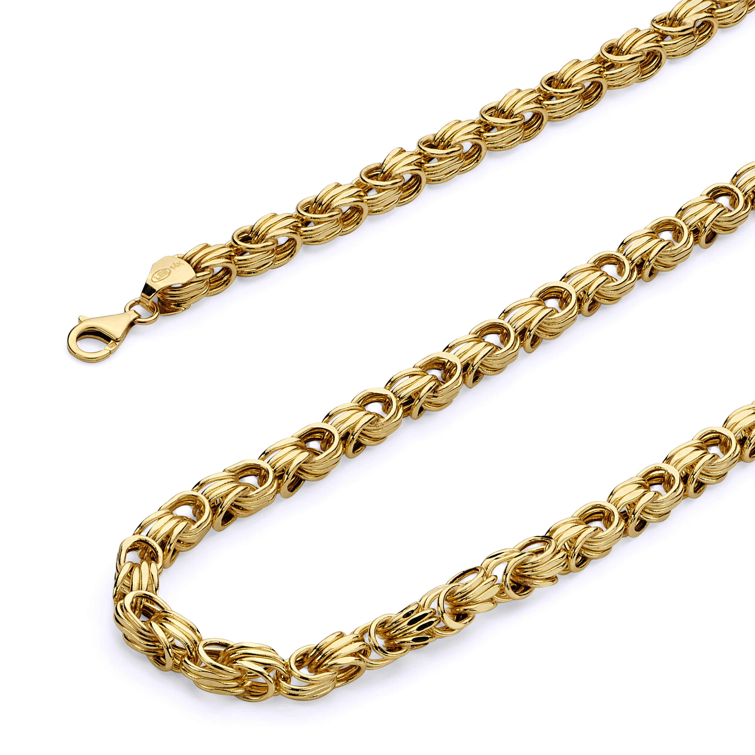 Wellingsale 14k Yellow Gold 2.5mm Diamond Cut HOLLOW Rope Chain Necklace with Lobster Claw Clasp