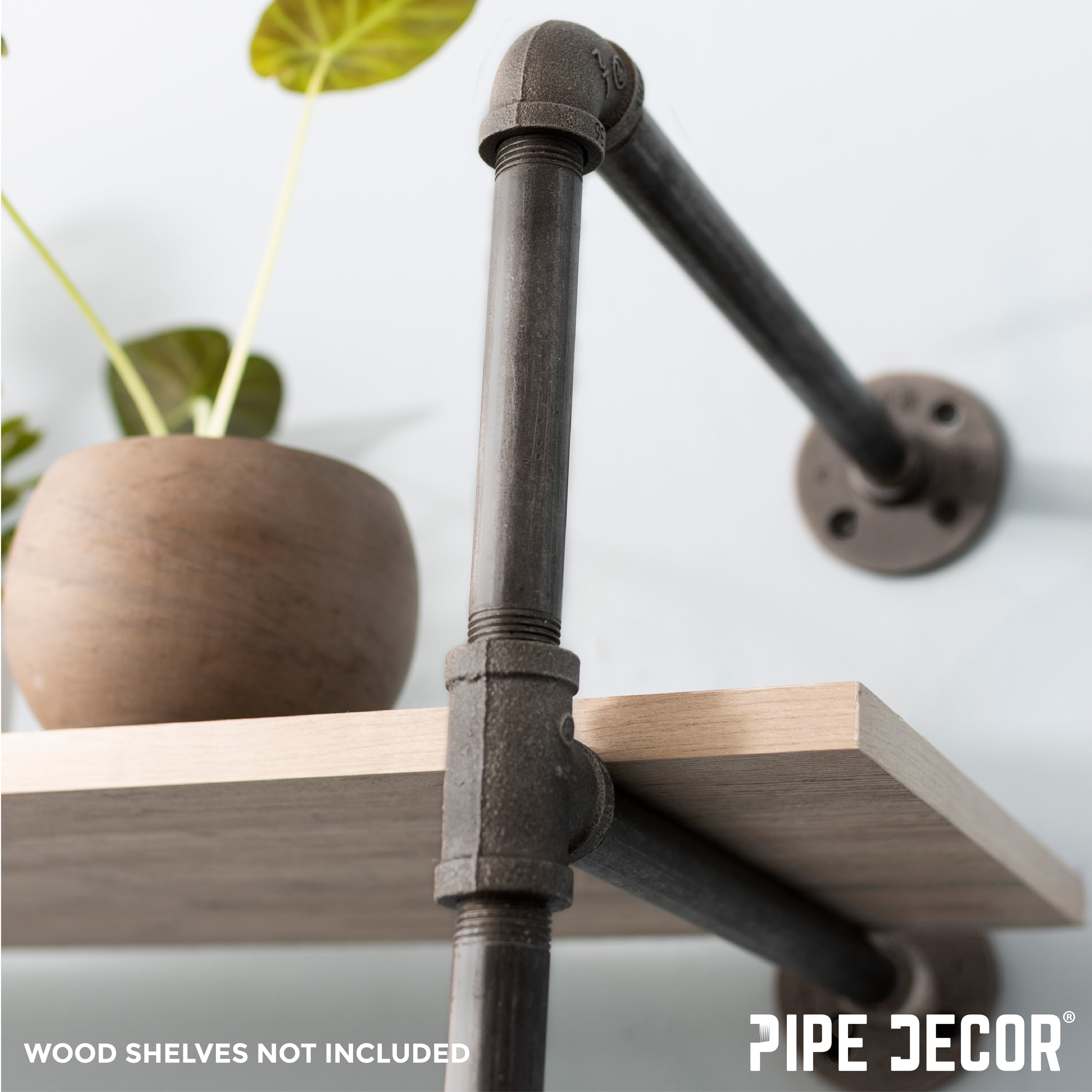 4 -tier Wall Mounted Shelf Brackets By PIPE DECOR