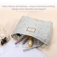 thumbnail image 4 of Floral Makeup Bag Zipper Flower Cosmetic Pouch Aesthetic Women Cosmetic Bags Coin Purse Blue, 4 of 7