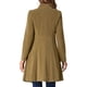 thumbnail image 3 of Abrigo de terciopelo A-Line para mujer INSPIRE CHIC, de doble botonadura, con cuello alto, abrigo de invierno de longitud media, talla L, color caqui, 3 of 6