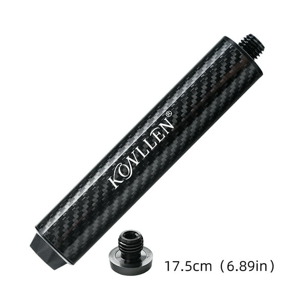 KONLLEN Pool Cue Extension 6" Carbon Fiber Extension with Bumper Cues Billiards Accessories