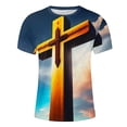 thumbnail image 3 of KHONTS Men's Fashion 3D Printed T-Shirt Short Sleeve Funny Graphic Tees Tops Christians T-Shirts 03-Sky Blue S, 3 of 4