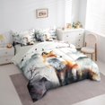 thumbnail image 3 of Homewish Animal Fox Boy Girl Bedding Comforter Set 7pcs,Cherry Blossoms Queen Bedding Sets Super Cozy,Japanese Style Queen Sheet Sets,Lightweight Room Decor,Reversible, 3 of 8