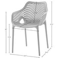thumbnail image 3 of Meridian Furniture Mykonos Grey Outdoor Patio Dining Chair (Set of 4), 3 of 8