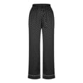 thumbnail image 5 of Bosfbaoi Pajamas For Women Set Satin Long Sleeve Pajama Set With Pocket Button Down Lapel Polka Dot Pajama Set Soft Loungewear Two-piece Pajama Set, 5 of 8