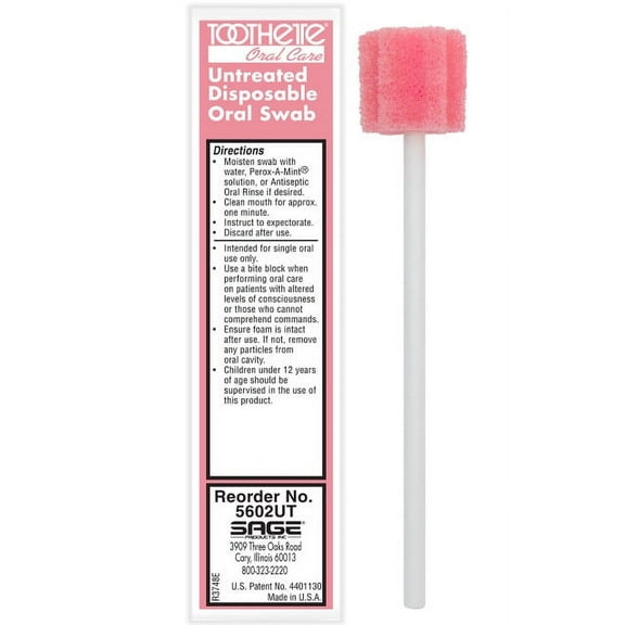 Toothette Oral Swabstick, Unflavored, Untreated, Non-sterile, 1000 Count