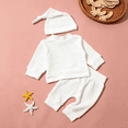 thumbnail image 3 of Ylsteed Newborn Baby Boy Girl Leisure Clothes Outfits Embroidery Long Sleeve Romper Bodysuit Baby Shower Coming Home Outfit Tops+Pants+Hat, 3 of 6