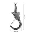 thumbnail image 2 of Uxcell Ceiling Hook Screw-in Ceiling Orchid hook with Mounting Hardware 1.4" x 0.6" Grey 4 Pcs, 2 of 4
