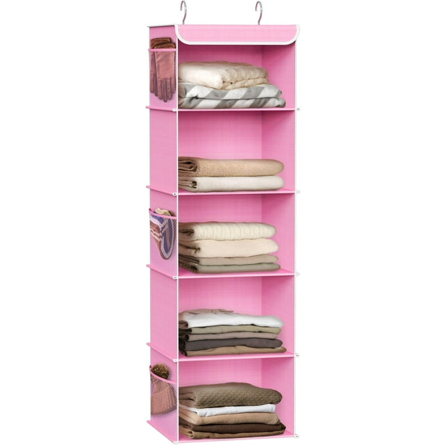 Organizador de armario Simple Houseware, 5 estantes, color rosa