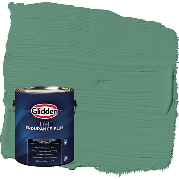 Glidden HEP Sheffield / Green Satin Exterior Paint with Primer, 1 Gallon