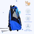 thumbnail image 3 of PawHut 2-in-1 Rolling Pet Carrier Backpack for Cats Dogs with Handle Blue, 3 of 9