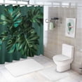thumbnail image 7 of Orinice Palm Leaf Shower Curtain Banana Leaves Green Leaf Tropical Plants Hawaiian Jungle Theme Creative Modern Art Unique Fabric Bathroom Decor Set with Hooks,Green 60x72, 7 of 7