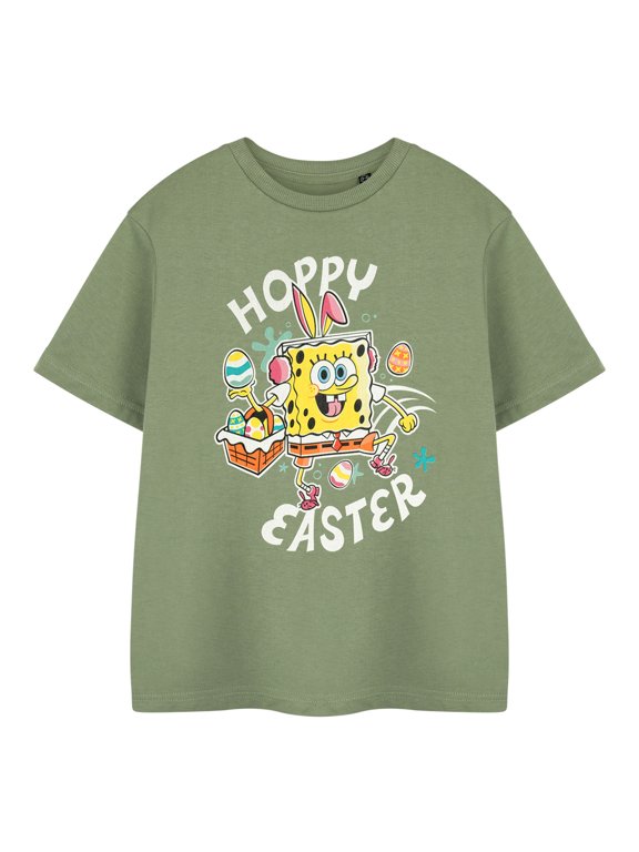 Hoppy Easter Unisex Kids Khaki Short Sleeved T-Shirt | 3-4 Years | Made by Vanilla Underground