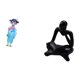 thumbnail image 5 of Figura de geisha japonesa abstracta, adorno de resina, estatua coleccionable con diseño hueco pintado a mano, ideal para dormitorio, sala de estar u o, 5 of 8