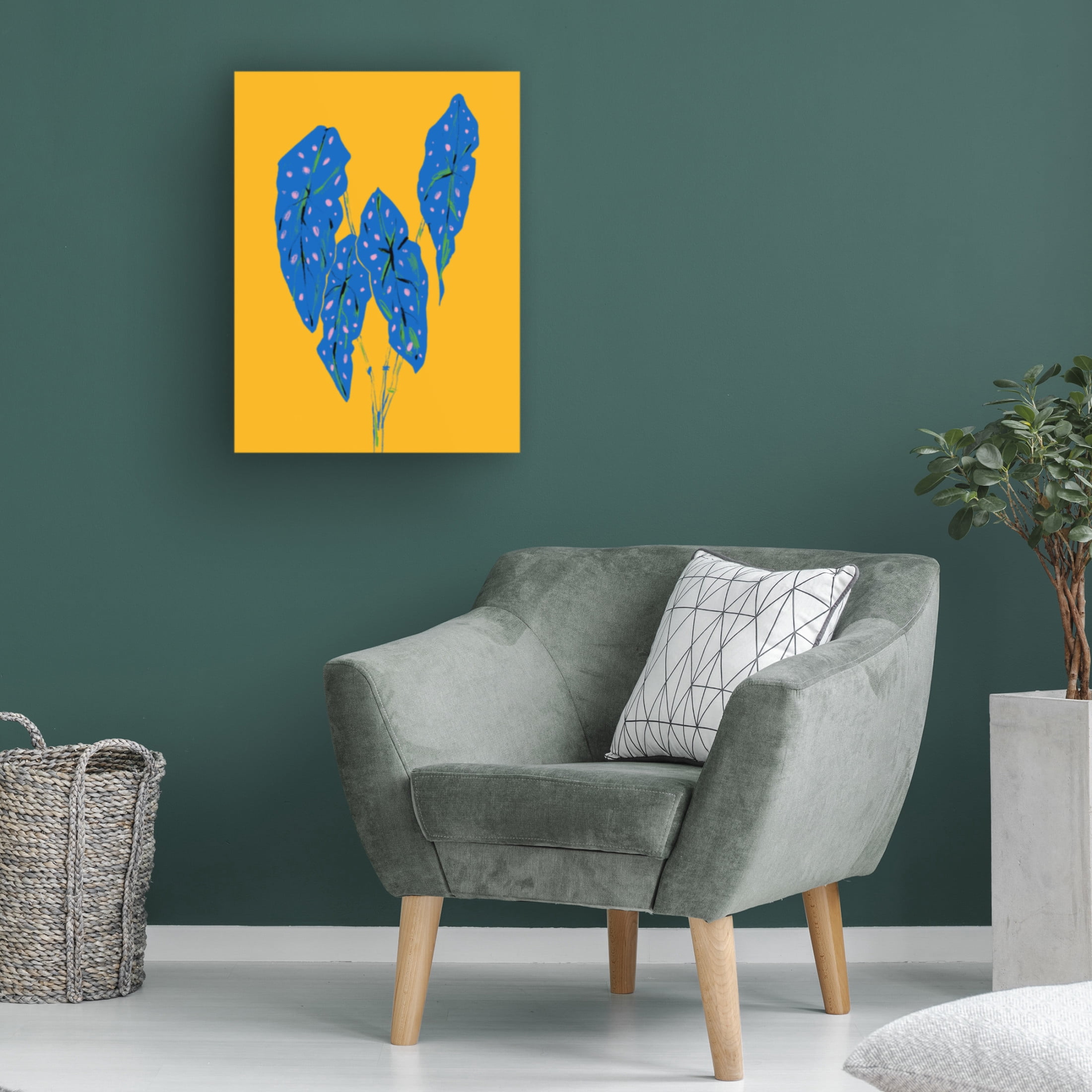 Trademark Fine Art Francesco Gulina Begonia Maculata Blue and Yellow Canvas Wall Art