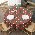 thumbnail image 3 of Red Hedgehog Pattern Round Tablecloth 60"x60",Wrinkle Wipeable Table Cloth for Kitchen Dining Room Picnic Patio Party, 3 of 6