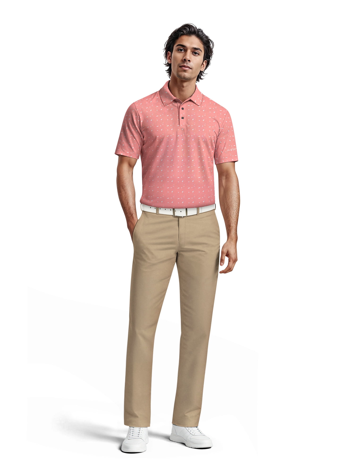 Ben Hogan Men's & Big Men's Performance Golf Themed Short Sleeve Polo Shirt, up to 5XL