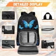 thumbnail image 3 of HUIACONG Kids Backpack 4-IN-1 Set Starry Blue Butterfly Lightweight 300g for Boys Girls 6-10 Detachable Lunch Box Pencil Case Water Bottle Holder School Book Bag, 3 of 7